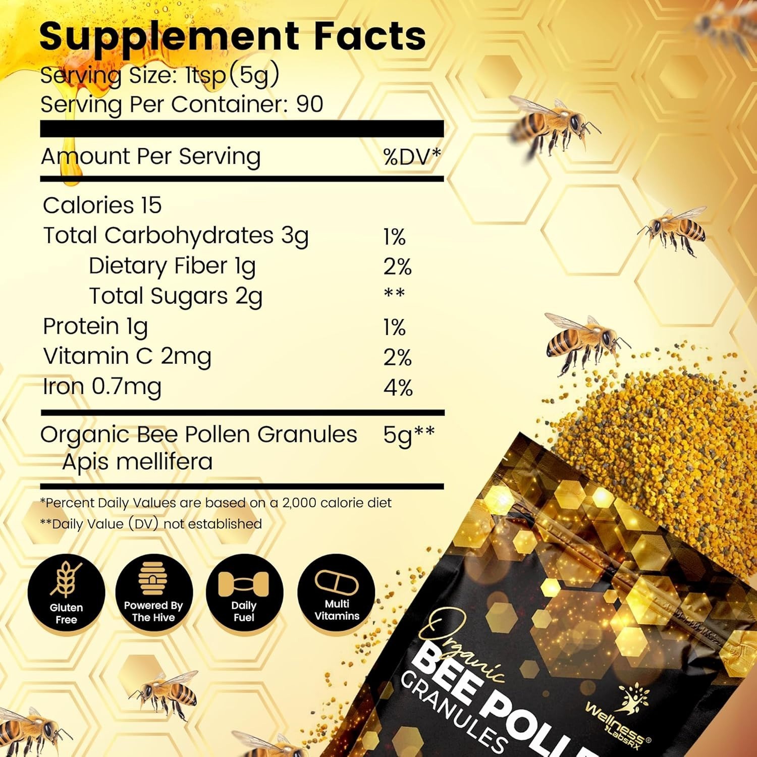 Bee Pollen Granules 1lb | Organic Superfood for Energy, Immunity & Digestion