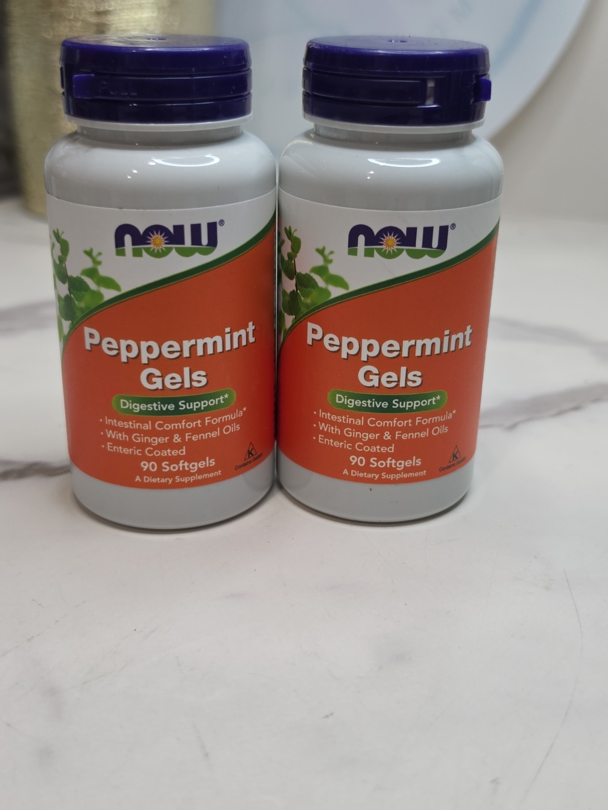Peppermint Gels 90 Softgels by NOW Foods (2 PACK) Exp 06/2028