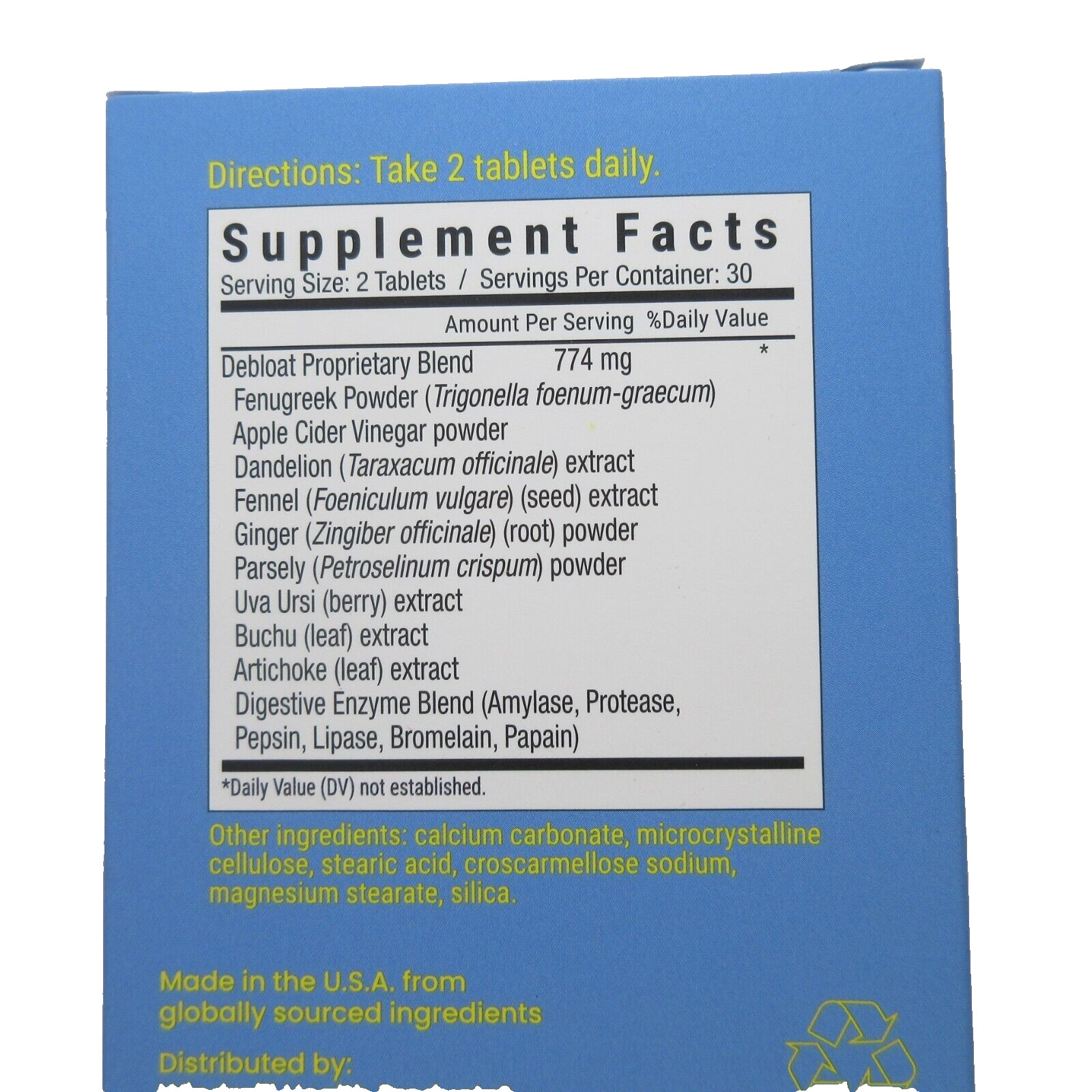 Vibe Wellness Debloat Slim + Tone 60 Tablets Dietary Supplement EXP: 2026