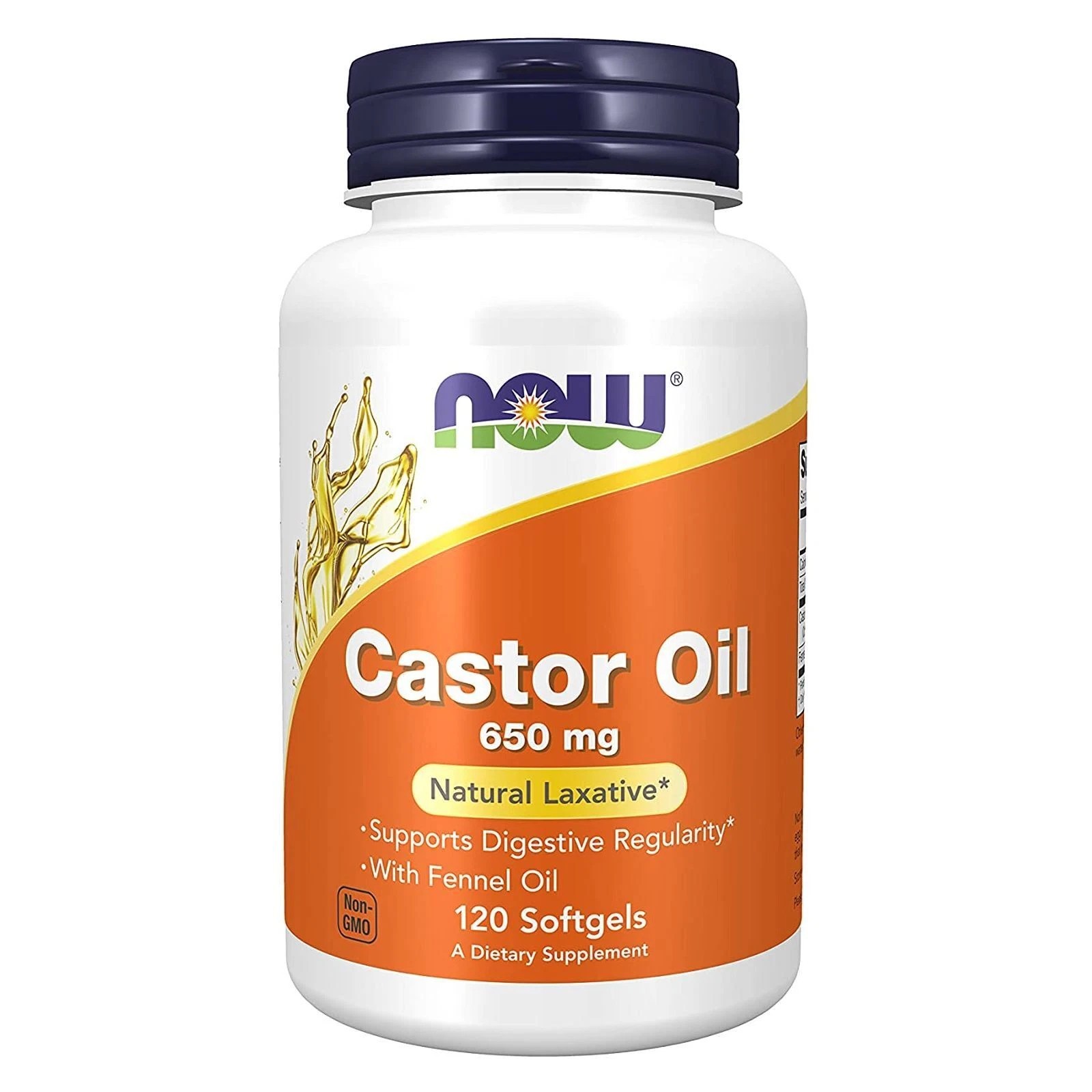 NOW Foods Castor Oil Vitamin | 650 Mg | 120 Soft Gels