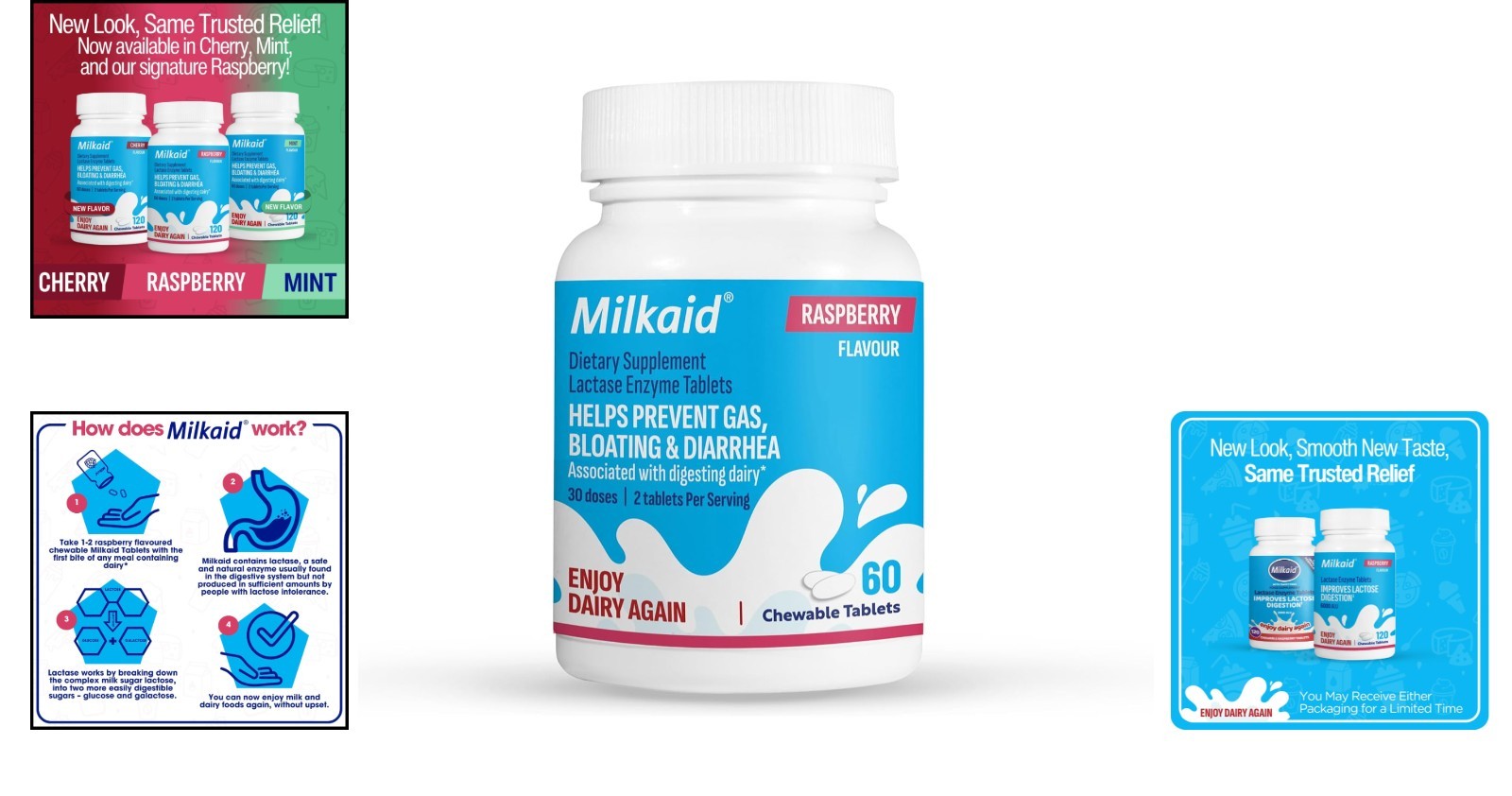 Fast-Acting Raspberry Chewables for Lactose Intolerance Relief