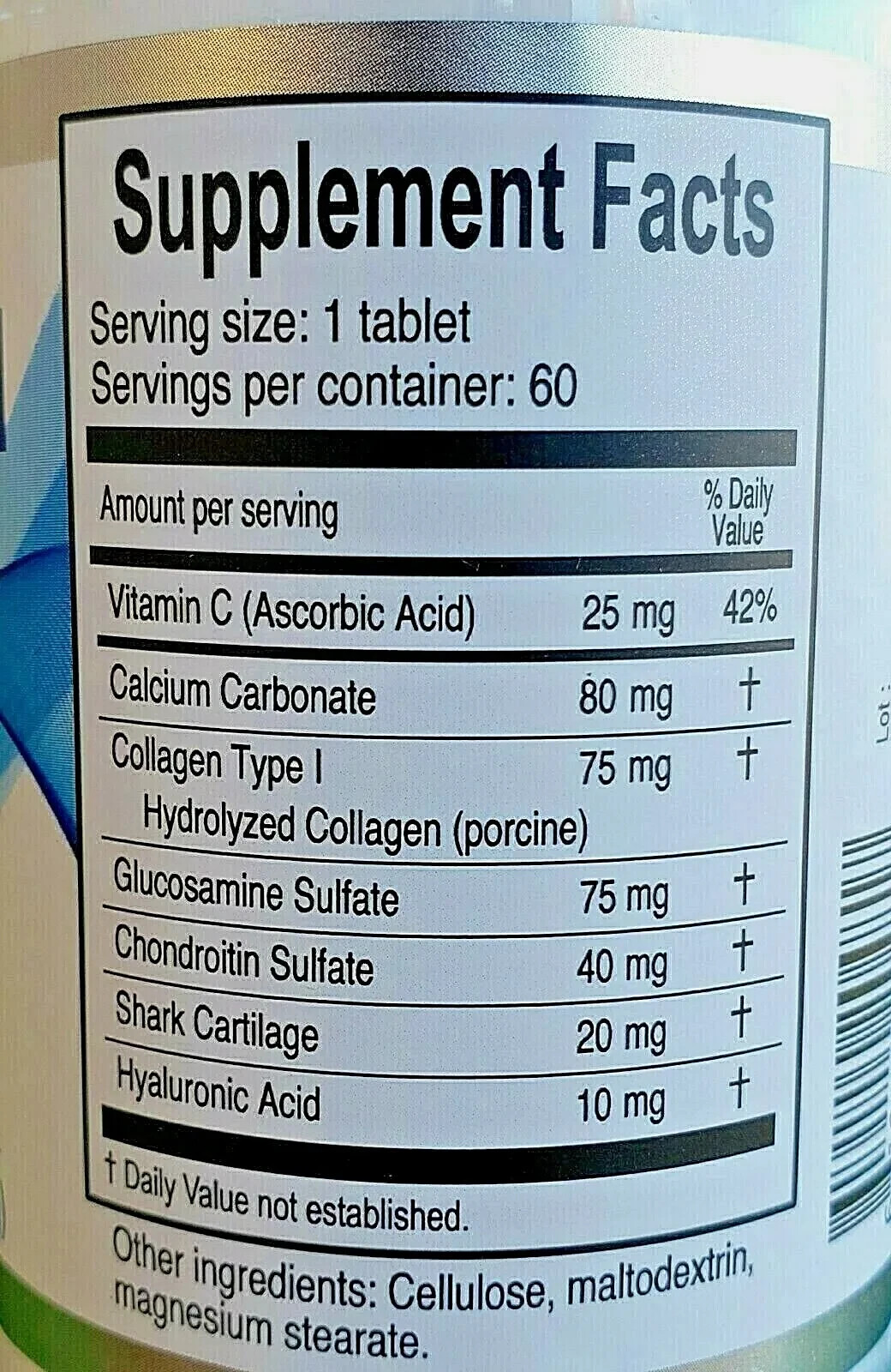 3 Packs ACIDO HIALURONICO 180 Tablets 500 MG. EACH HYALURONIC ACID COLAGENO