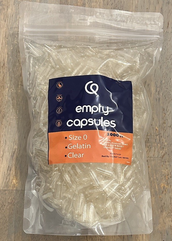 DIY Gelatin Capsules – 1000 Count Size 0, Clear & Gluten-Free Gel Caps