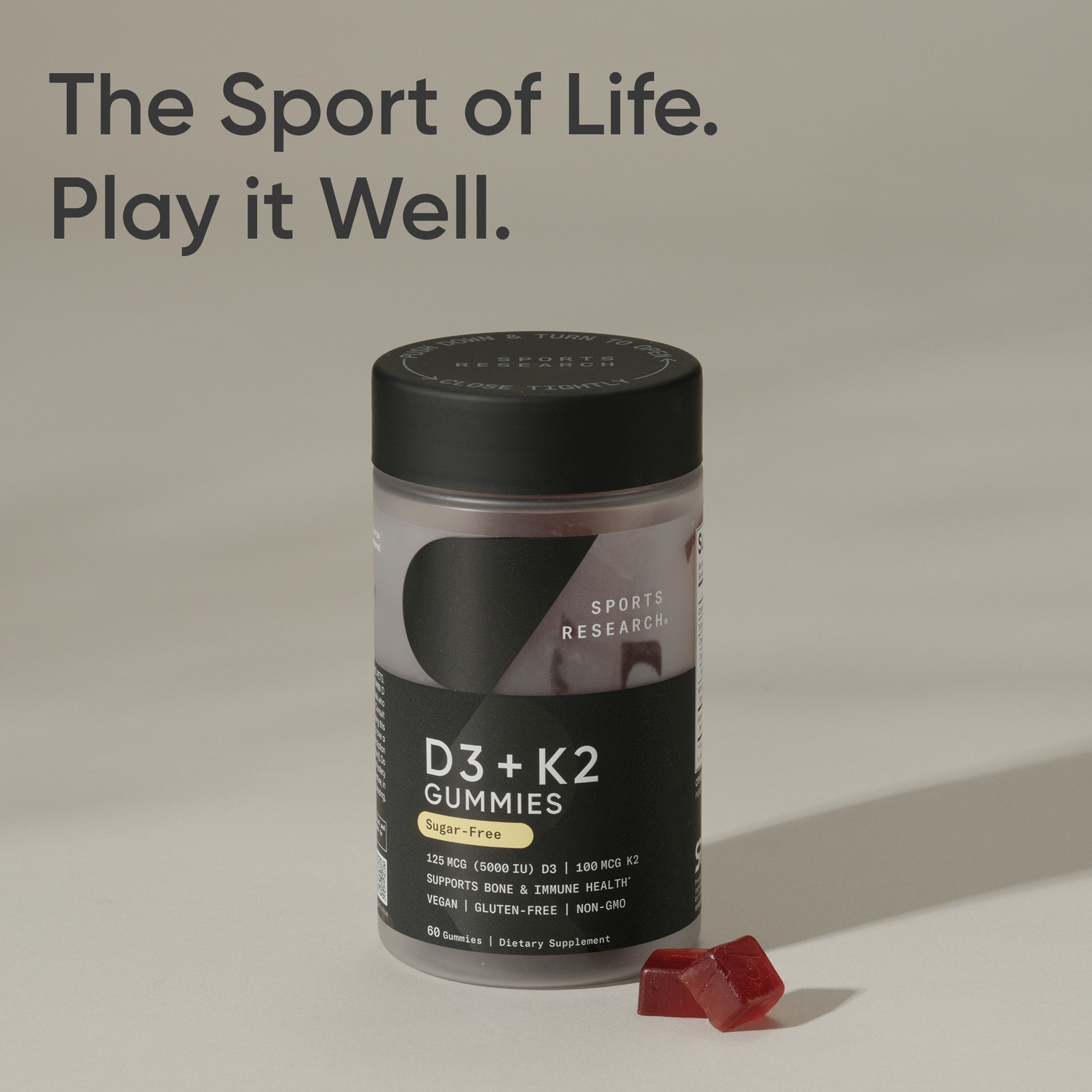 Vegan Vitamin D3 125mcg + K2 100mcg (60 gummies)