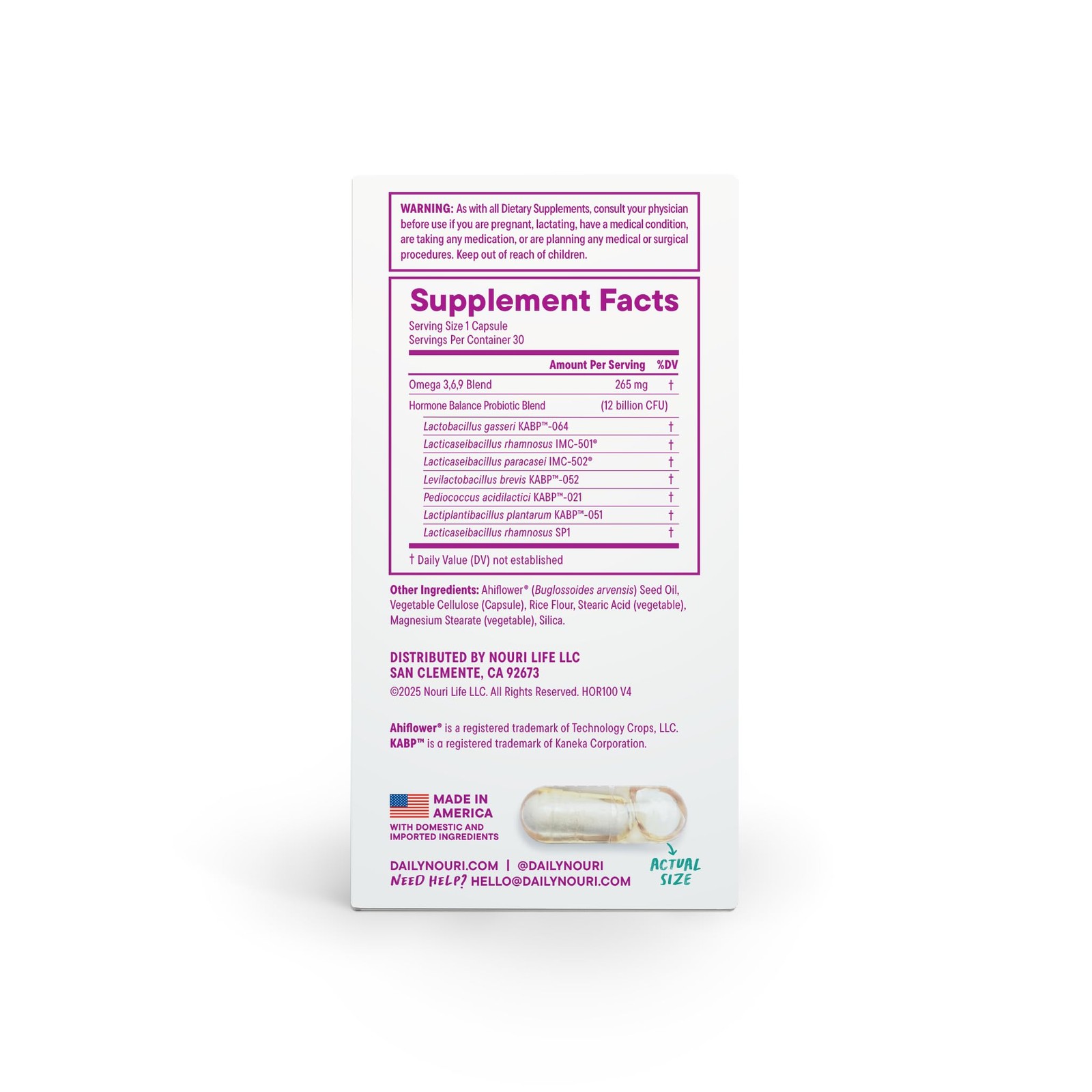Daily Nouri Hormone Balance Probiotics for Women | Supports Healthy Estrogen …