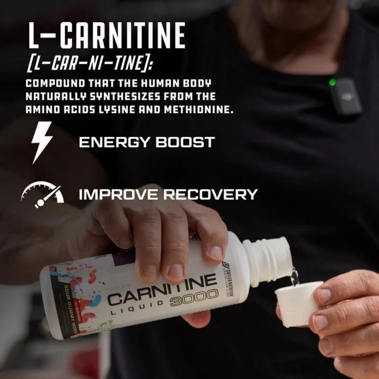 NEW Cutler Nutrition Liquid Carnitine 3000 for Energy and Recovery- sweet orange
