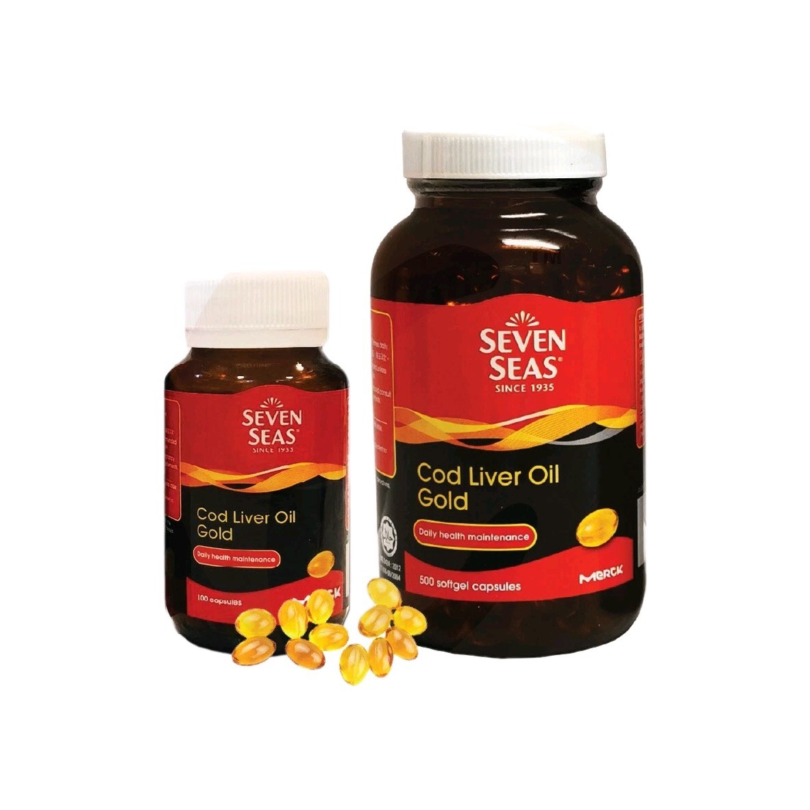 2 Pack Seven Seas Cod Liver Oil Gold 100 Capsules Pure Fish Oil Supplement