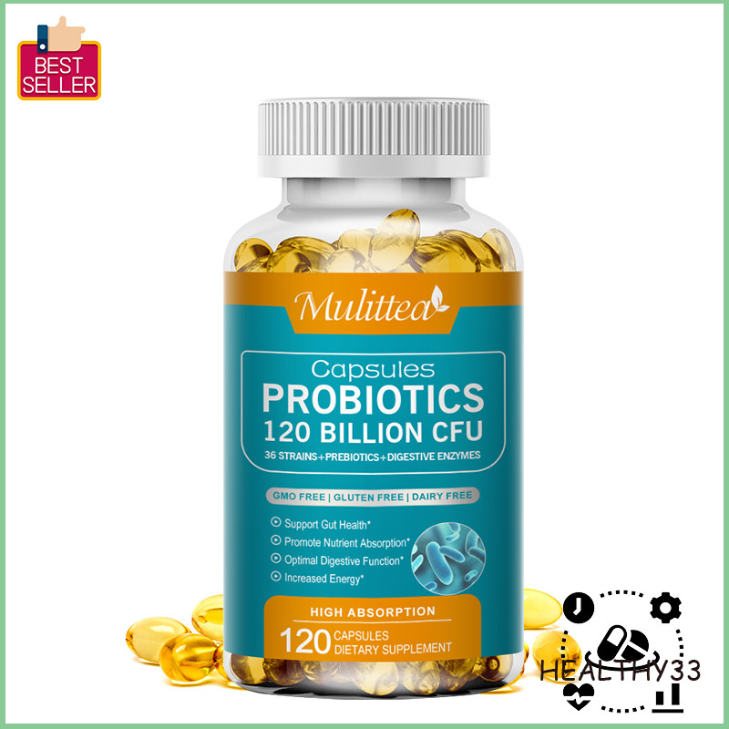 Digestive Enzymes 120 Capsules, Probiotics Gas, Constipation & Bloating Relief
