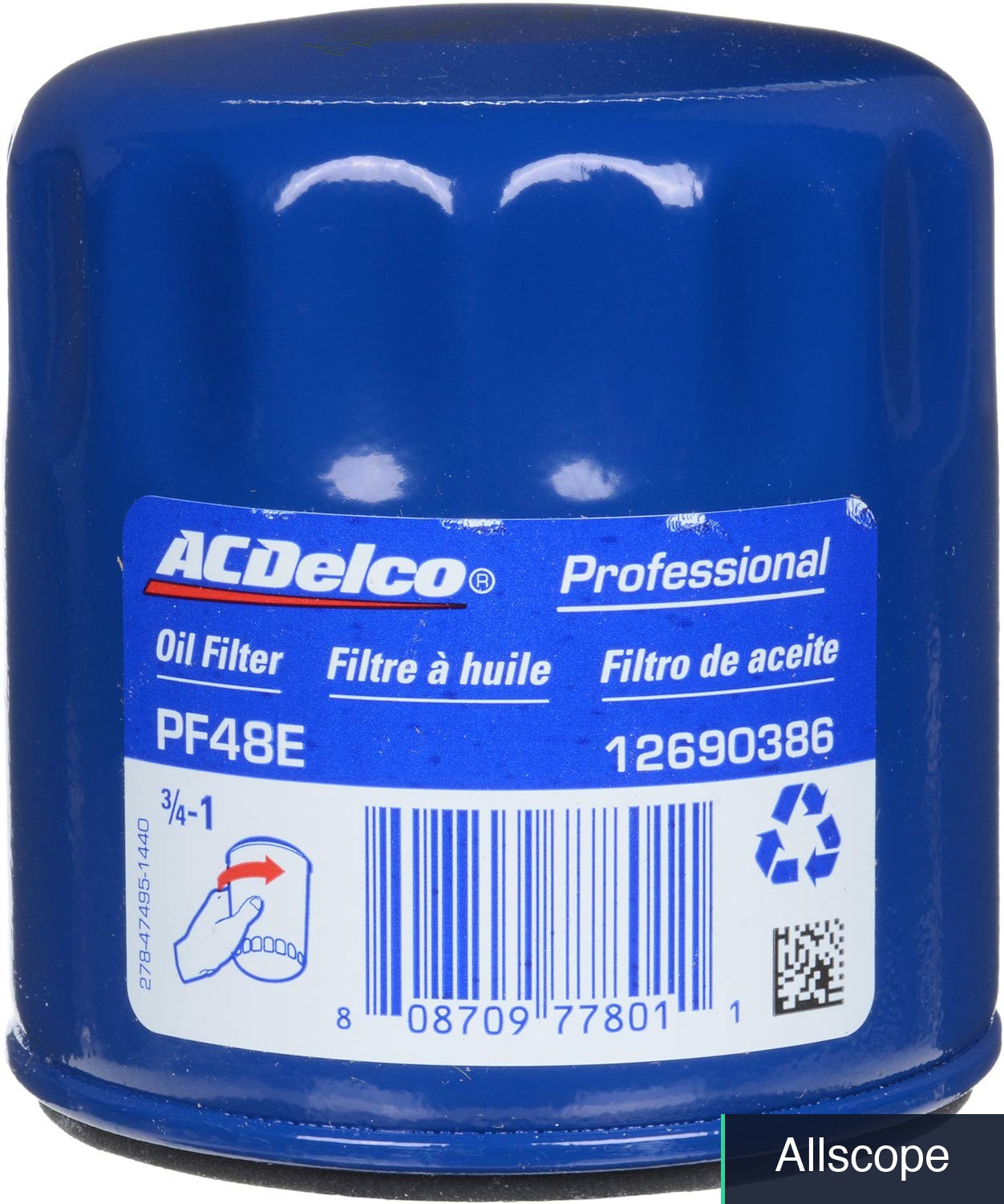 Engine Oil Filter ACDelco Gold PF1250 Cellulose Media for GM Vehicles