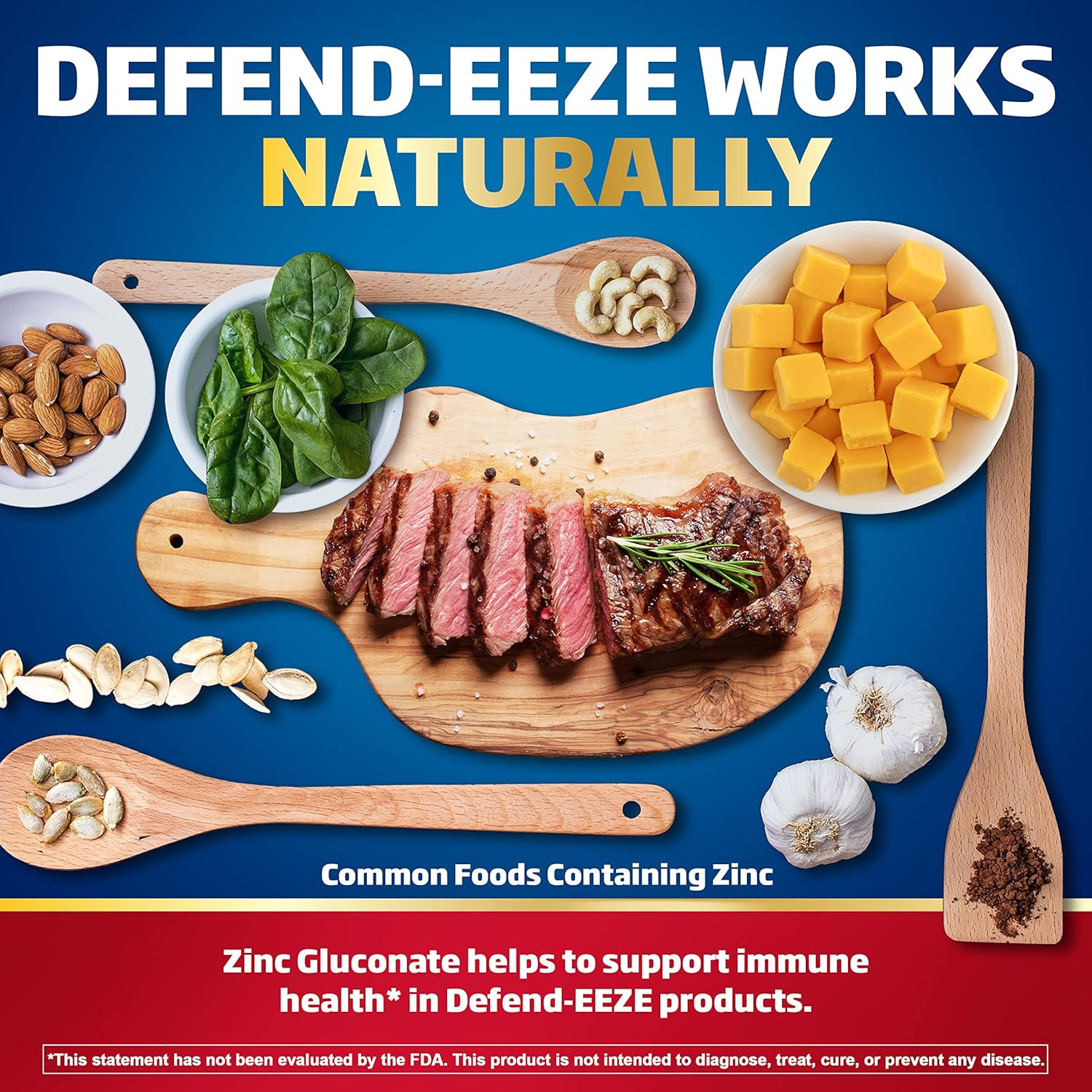 Defend-Eeze Immune Support Dietary Supplement Lozenges, 100% Daily Value of Zinc