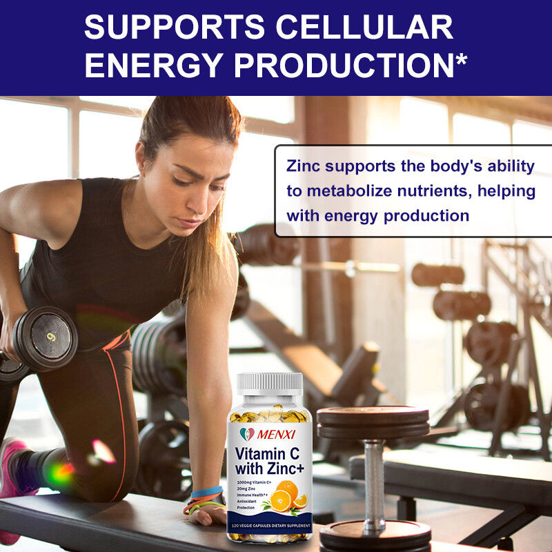 Vitamin C & Zinc Capsules – Immune System Support & Antioxidant Defense 60/120pc