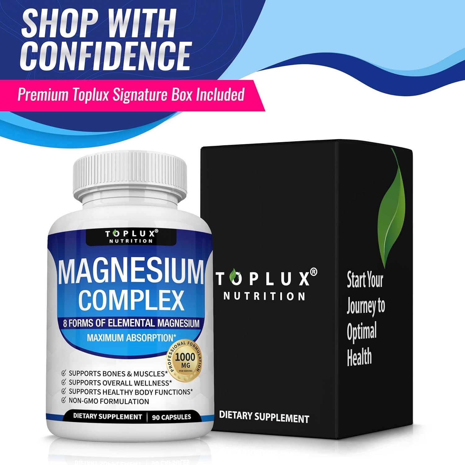Complex Supplement 8 Elemental, Magnesium Glycinate, Citrate, 90 Capsules