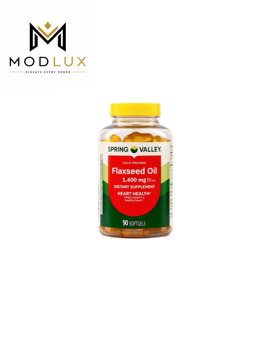 Spring Valley Flax Seed Oil Dietary Supplement Softgels, 1400 mg, 90 Count