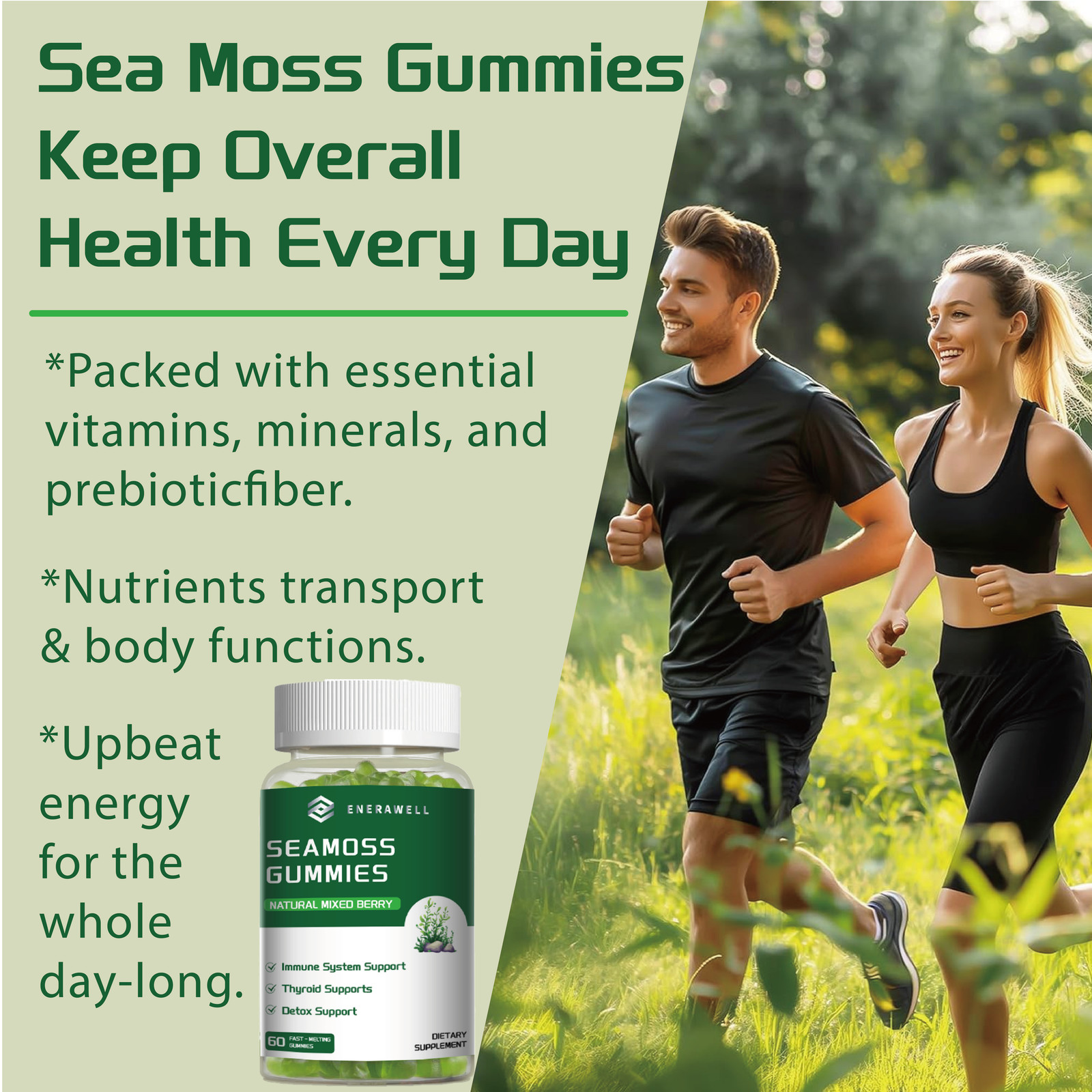 3x Sea Moss Gummies 1300mg-Irish sea Moss,Bladderwrack,Immune Support 02/07/2027