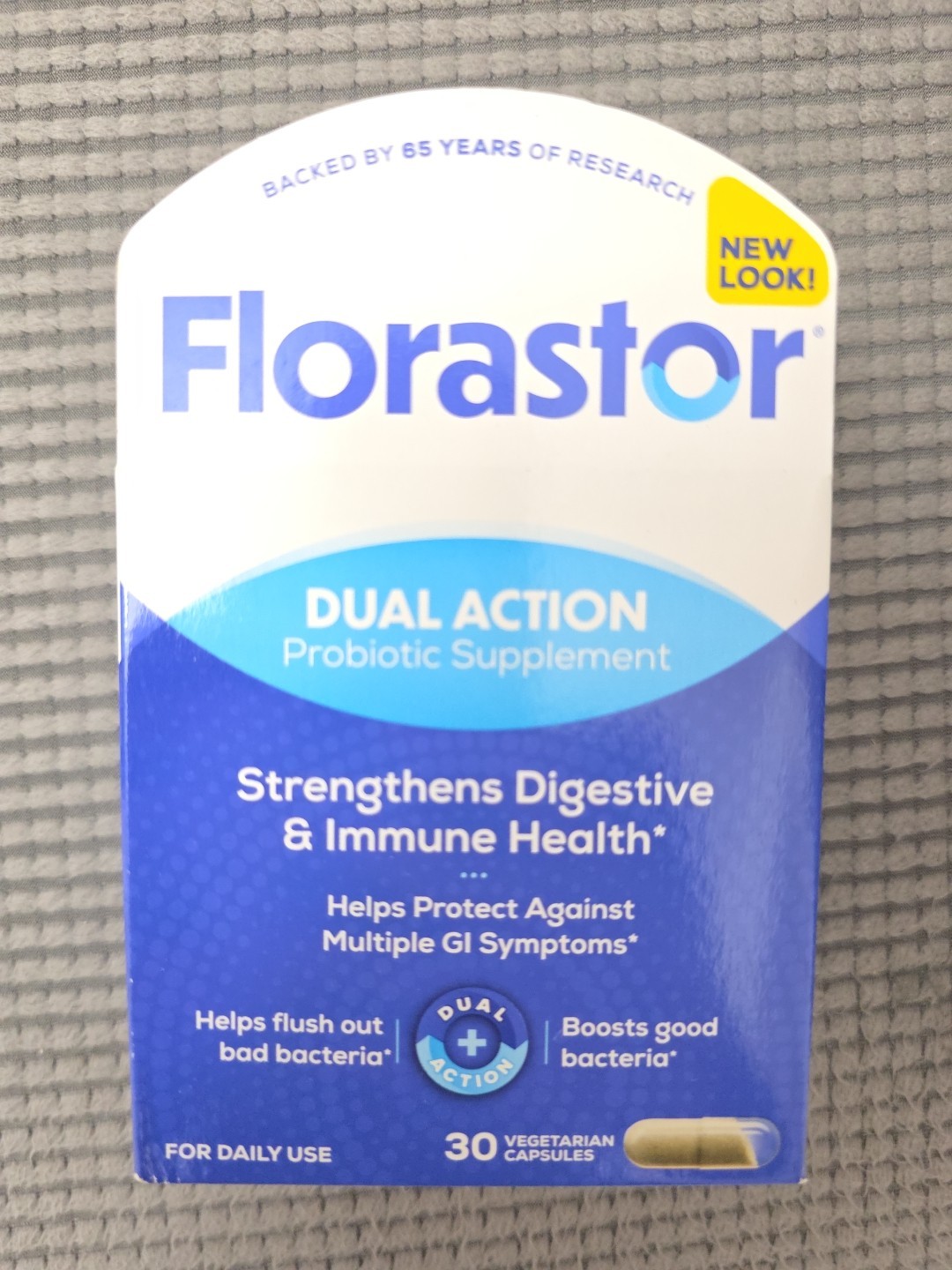 florastor dual action probiotic supplement, 30 Capsules