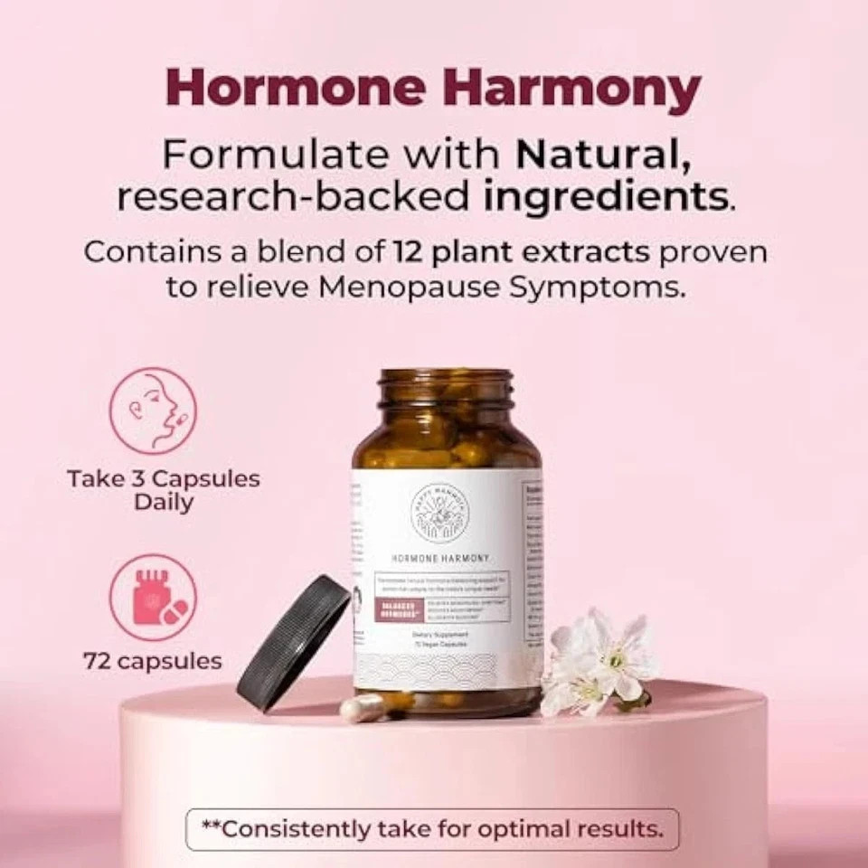 US Happy Mammoth Hormone Harmony Natural Hormonal Support for Women 72 Capsules