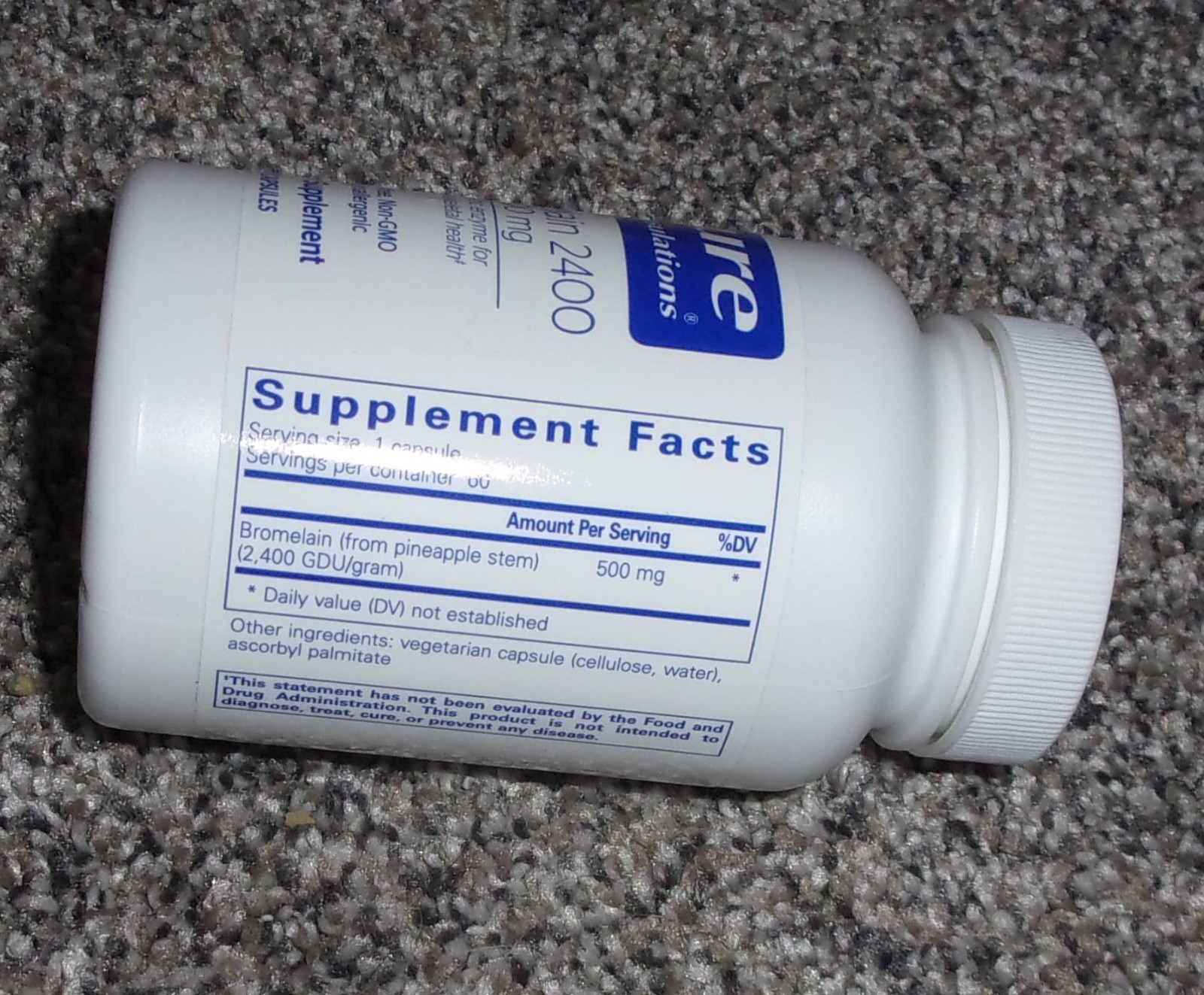 PURE BROMELAIN 2400 500 MG 60 CAPSULES