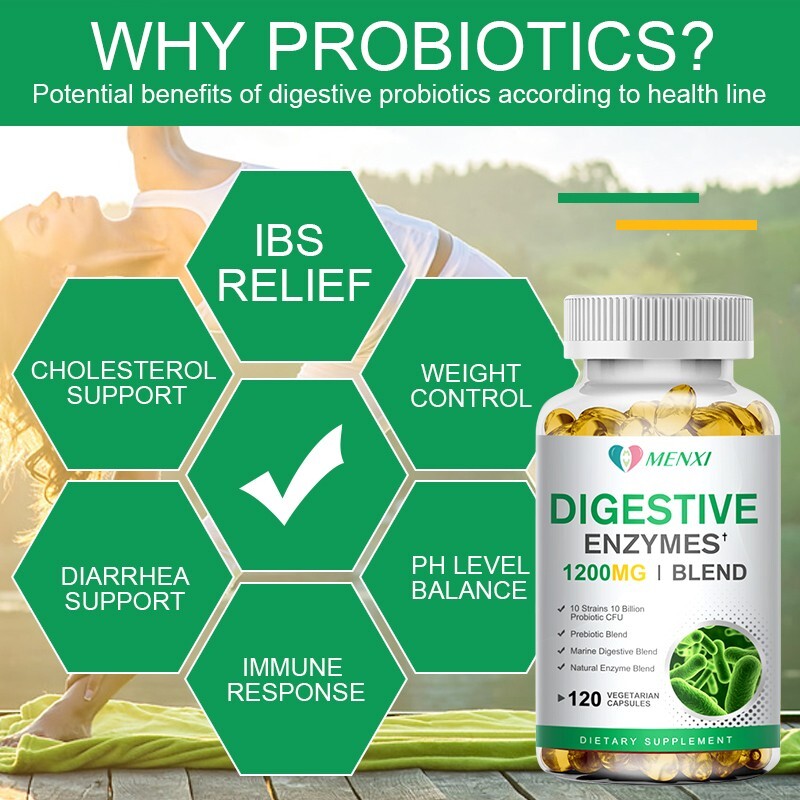 Digestive Enzymes Prebiotic & Probiotics Gas, Constipation & Bloating Relief 120
