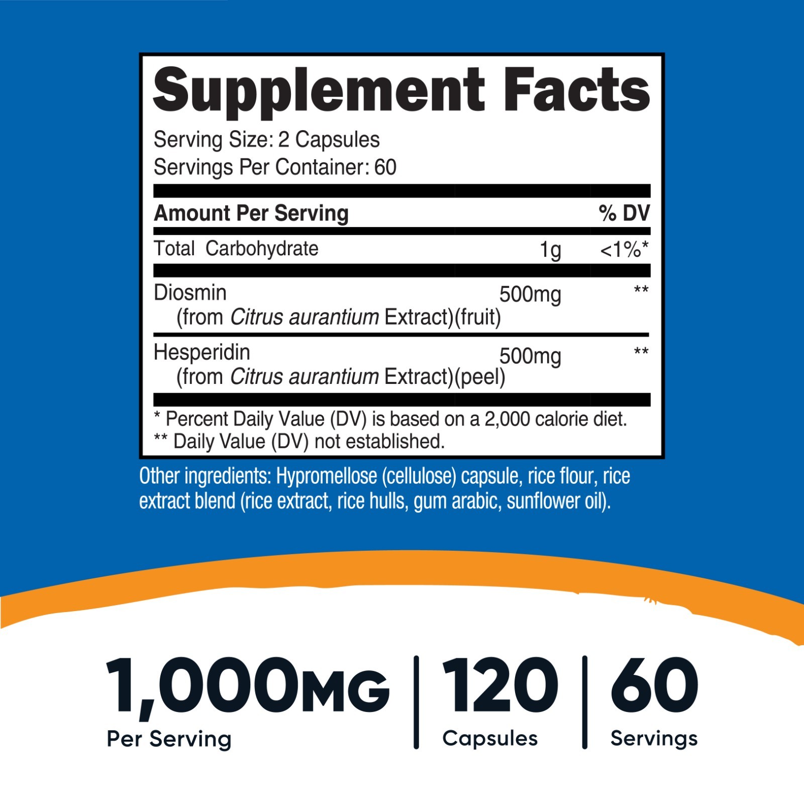 Nutricost Diosmin With Hesperidin (1000mg) 120 Capsules – Diosmin Complex, Vegan