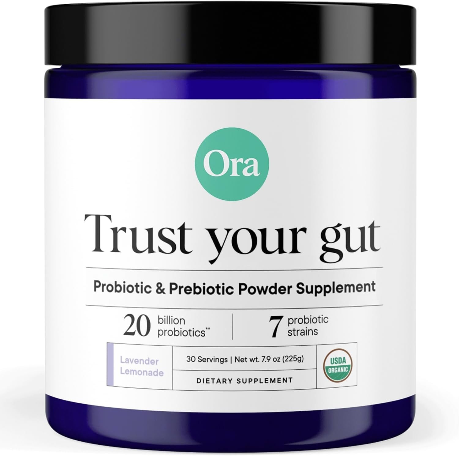 Ora Organic Prebiotic and Probiotic Powder Supplement – 20 Billion Probiotics, 7
