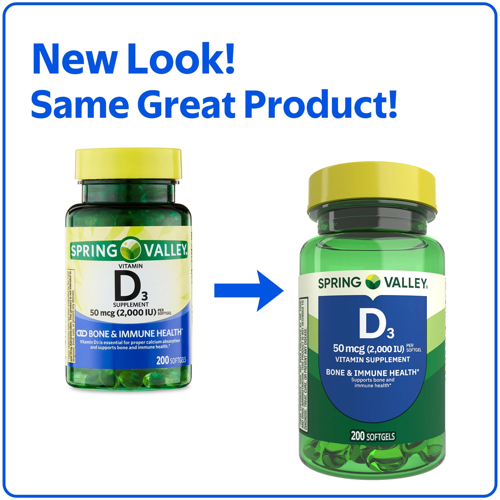 Vitamin D3 2000 IU Softgels, 200 Count