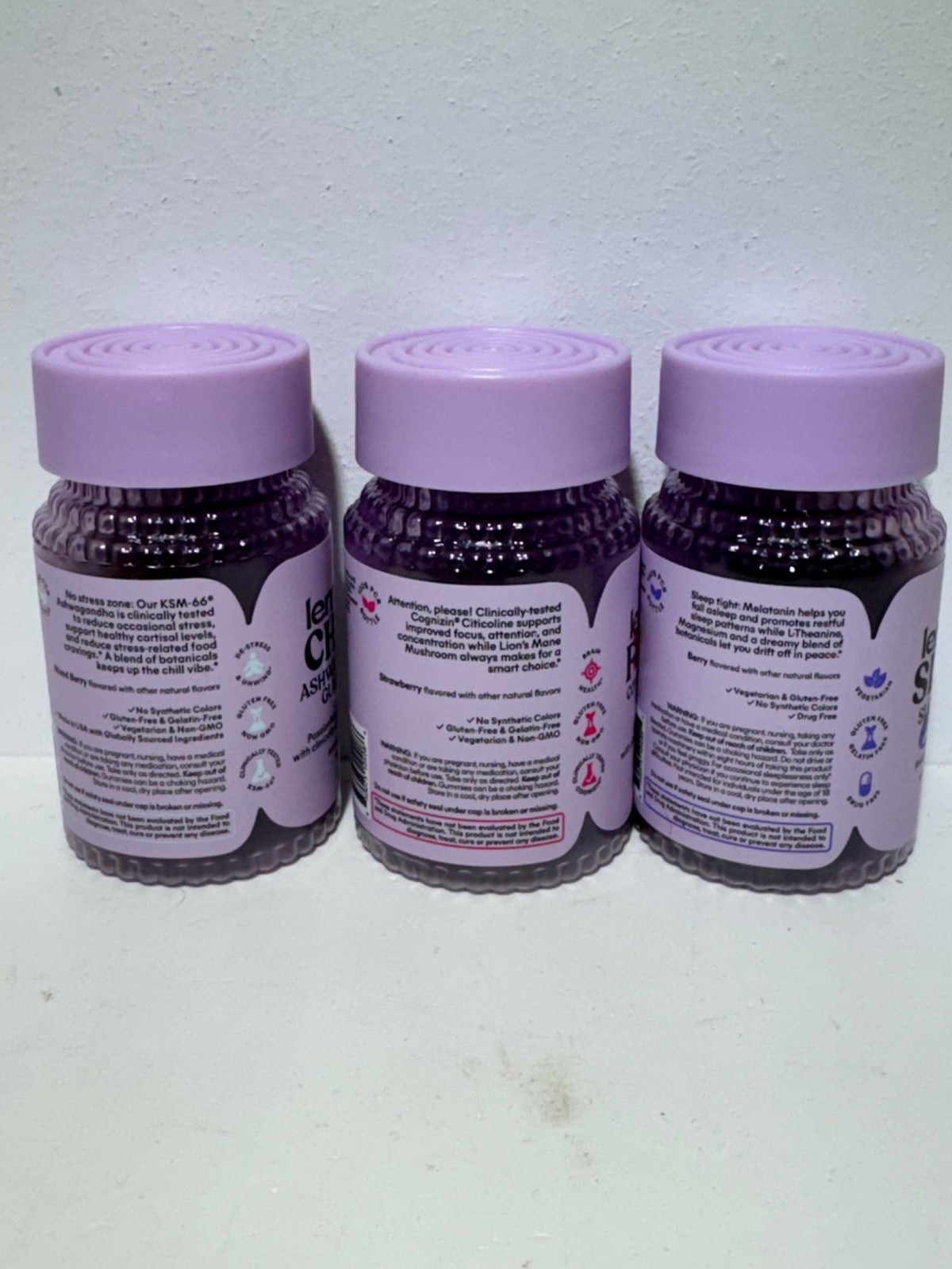 Lemme Chill ashwagandha Focus Sleep melatonin gummies 14 per bottle