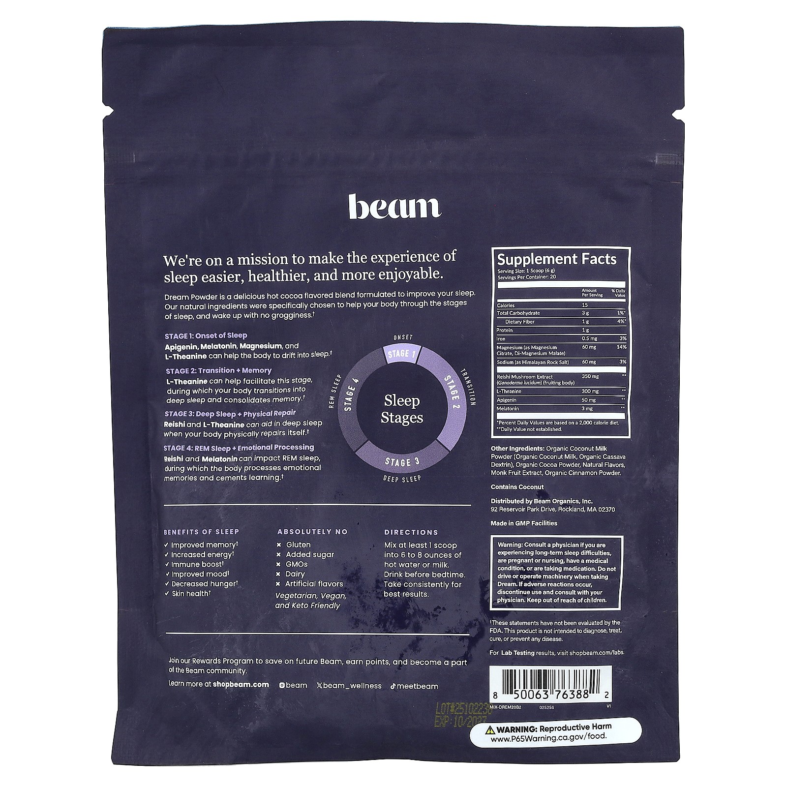 Dream, Cinnamon Cocoa, 4.23 oz (120 g)