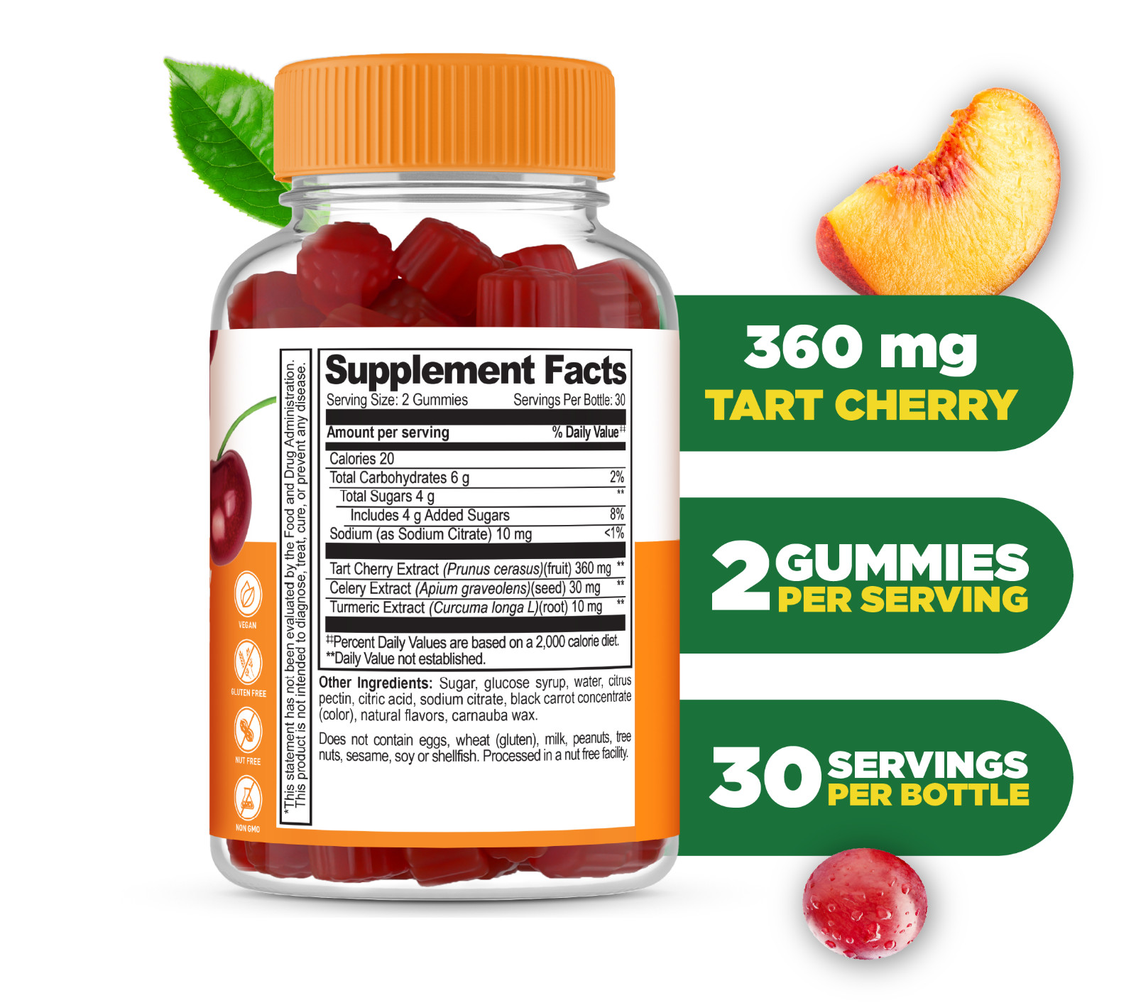 Lifeable Tart Cherry Gummies for Uric Acid Support, Cherry Flavored, 60 Count