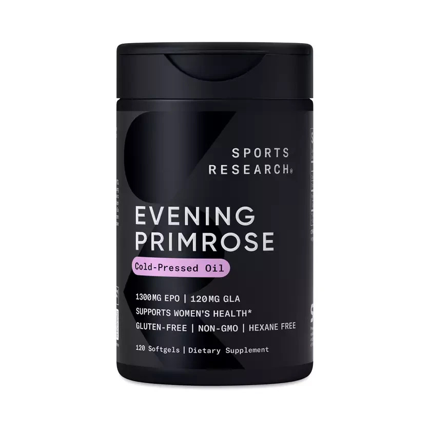 Sports Research® Evening Primrose Supplement from Cold Pressed Oil – Softgels fo