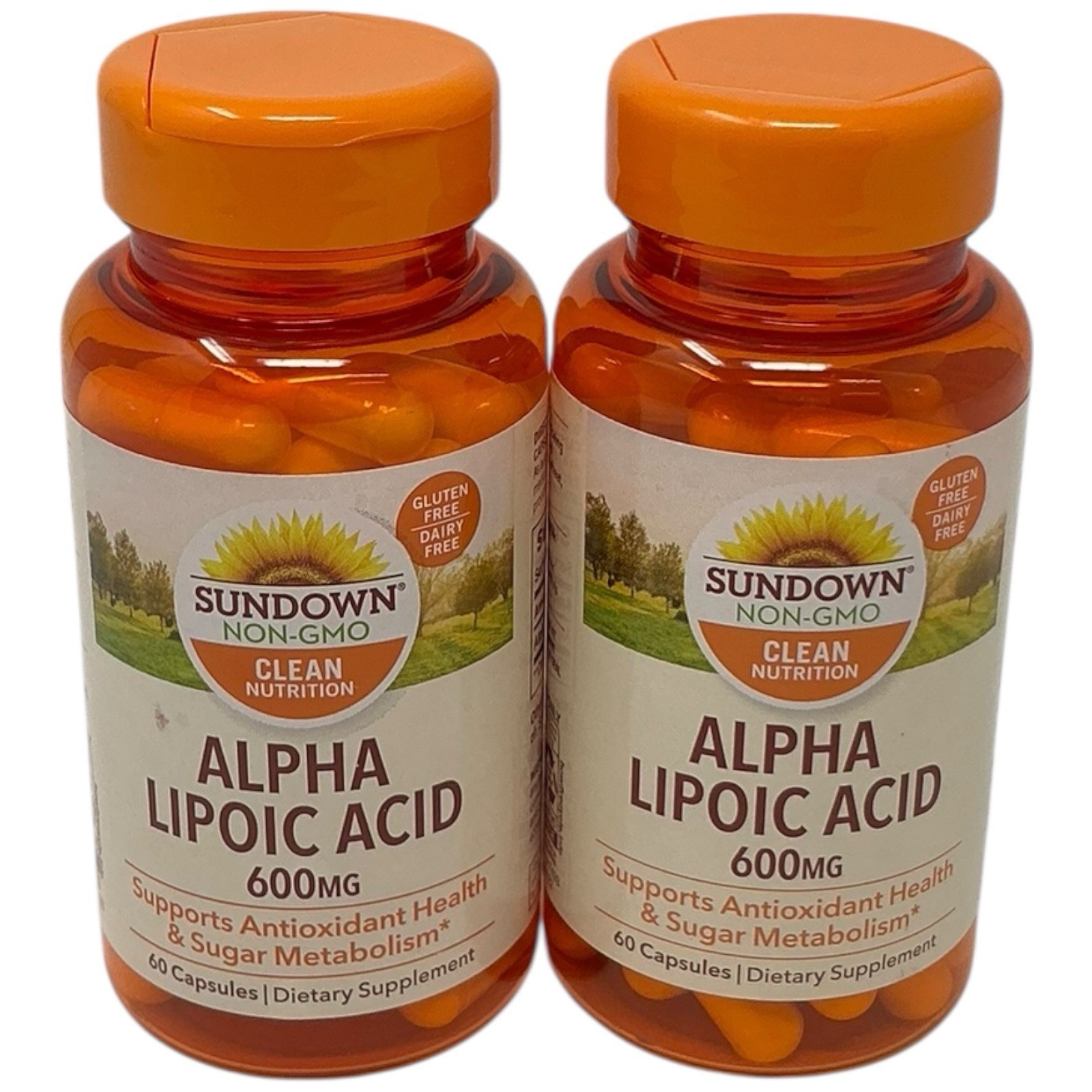 Lot Of 2-Sundown Clean Nutrition Alpha Lipoic Acid 600MG (120 Total Pills)