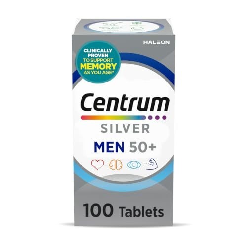 Centrum Silver Mens 50 Plus Vitamins, Multivitamin Supplement, 100 Count