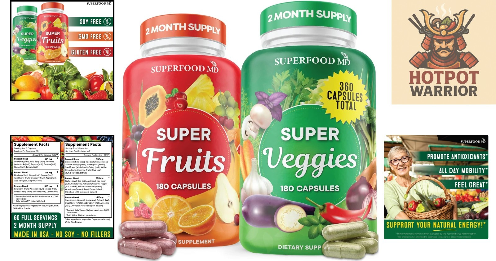 Ultimate Superfood Blend – 360 Olive Leaf-Infused Fruit & Veggie Capsules