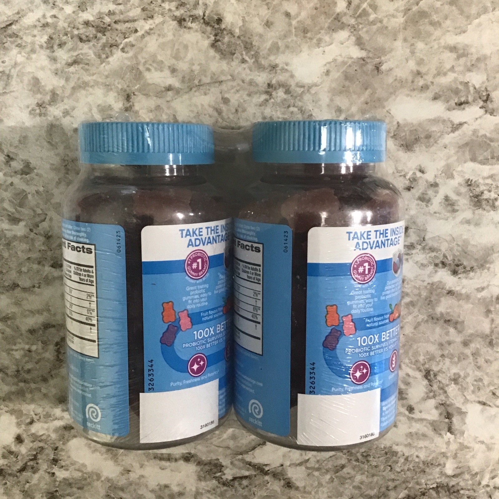 Pack of 2 Digestive Advantage Daily Probiotics 3 in 1 90 Gummies Exp 12/26