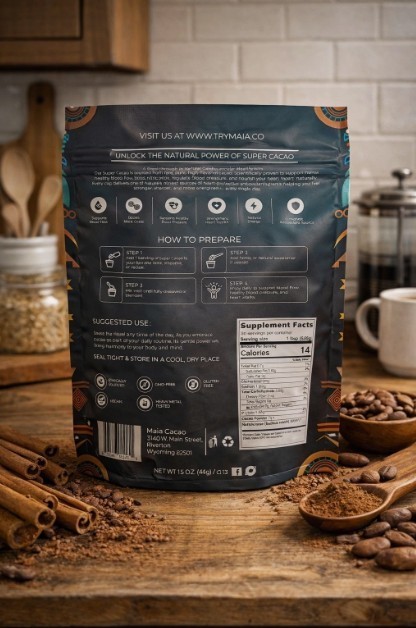 Maia Superfoods High Flavanol Super Cacao Powder 7oz 30 Servings Cardiovascular