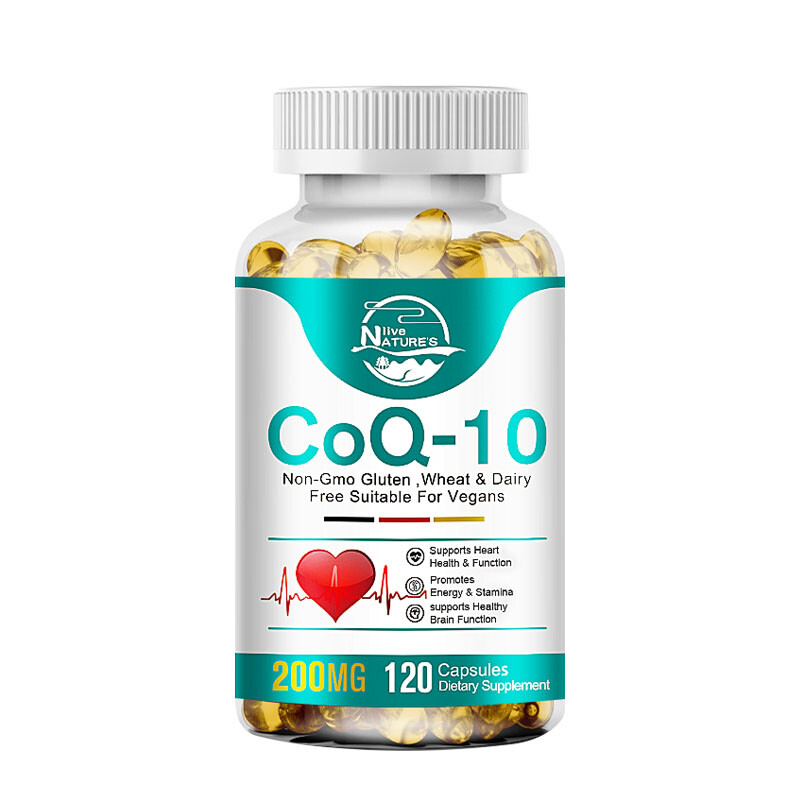 CoQ10 200mg Softgels COQ-10 Coenzyme Q10 Non-GMO and Gluten Free VEGAN CAPSULES