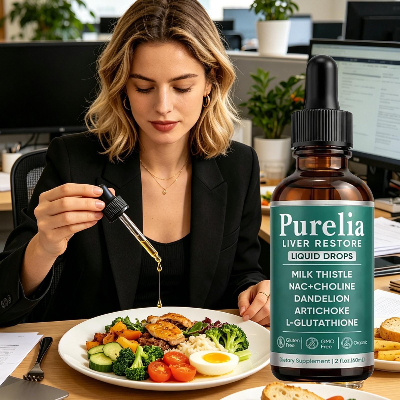 Purelia Liver Restore Drops – Complete Liver Detox Support Supplement 60ml