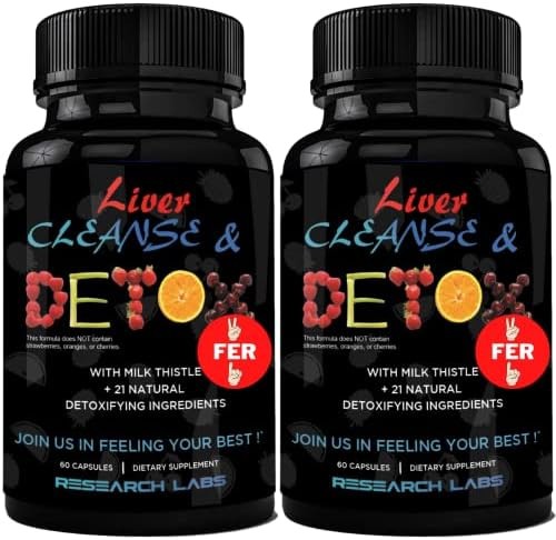 Research Labs 2 Pack Doctor Recommended Premium Liver Detox Cleanse & Support…