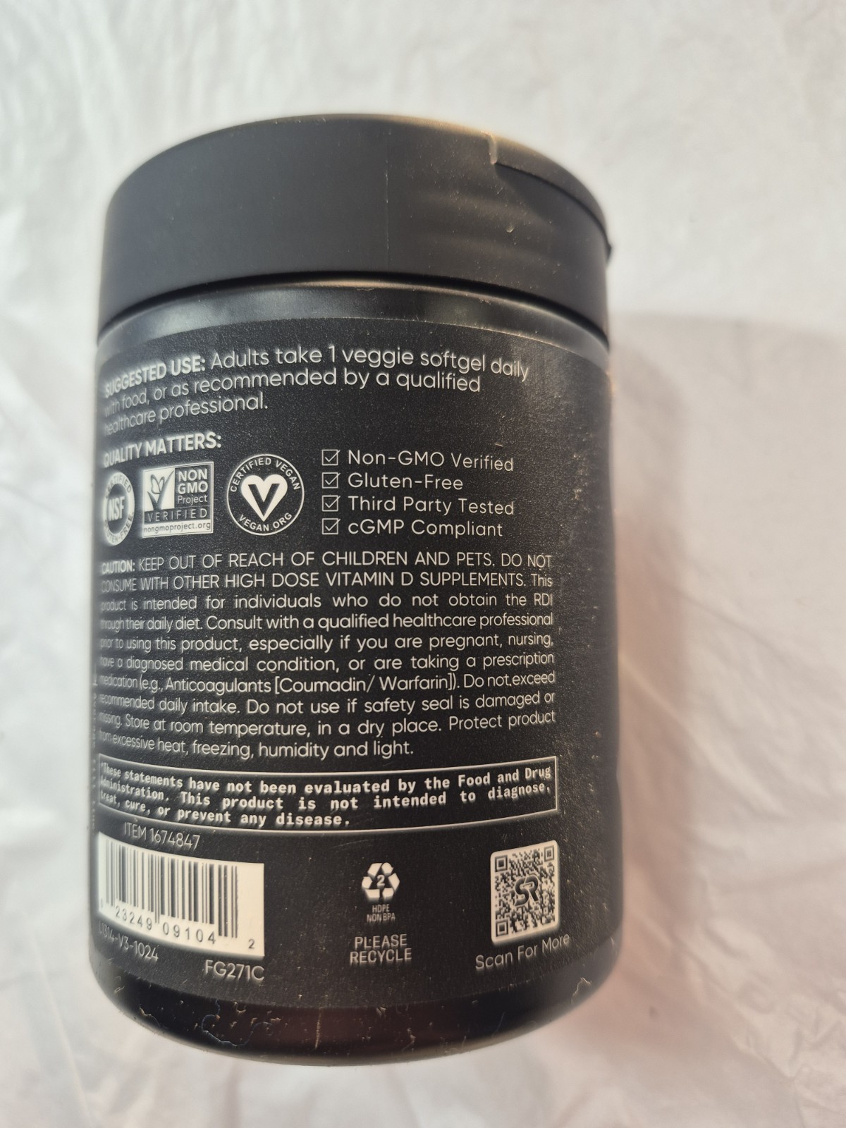 Sports Research D3 + K2 5000 IU 160 Softgels Vegan MK-7 Plant Based New Sealed