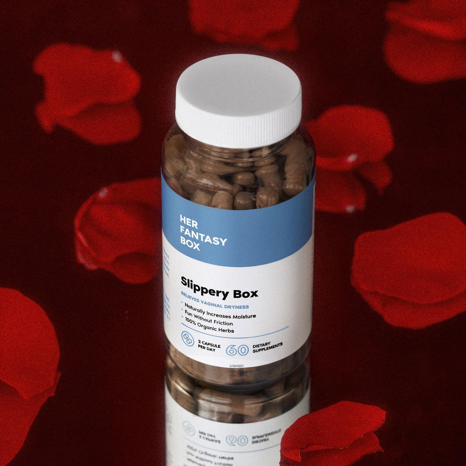 Slippery Box Slippery Elm Capsules Fast‑Acting Feminine Vaginal Care Supplement