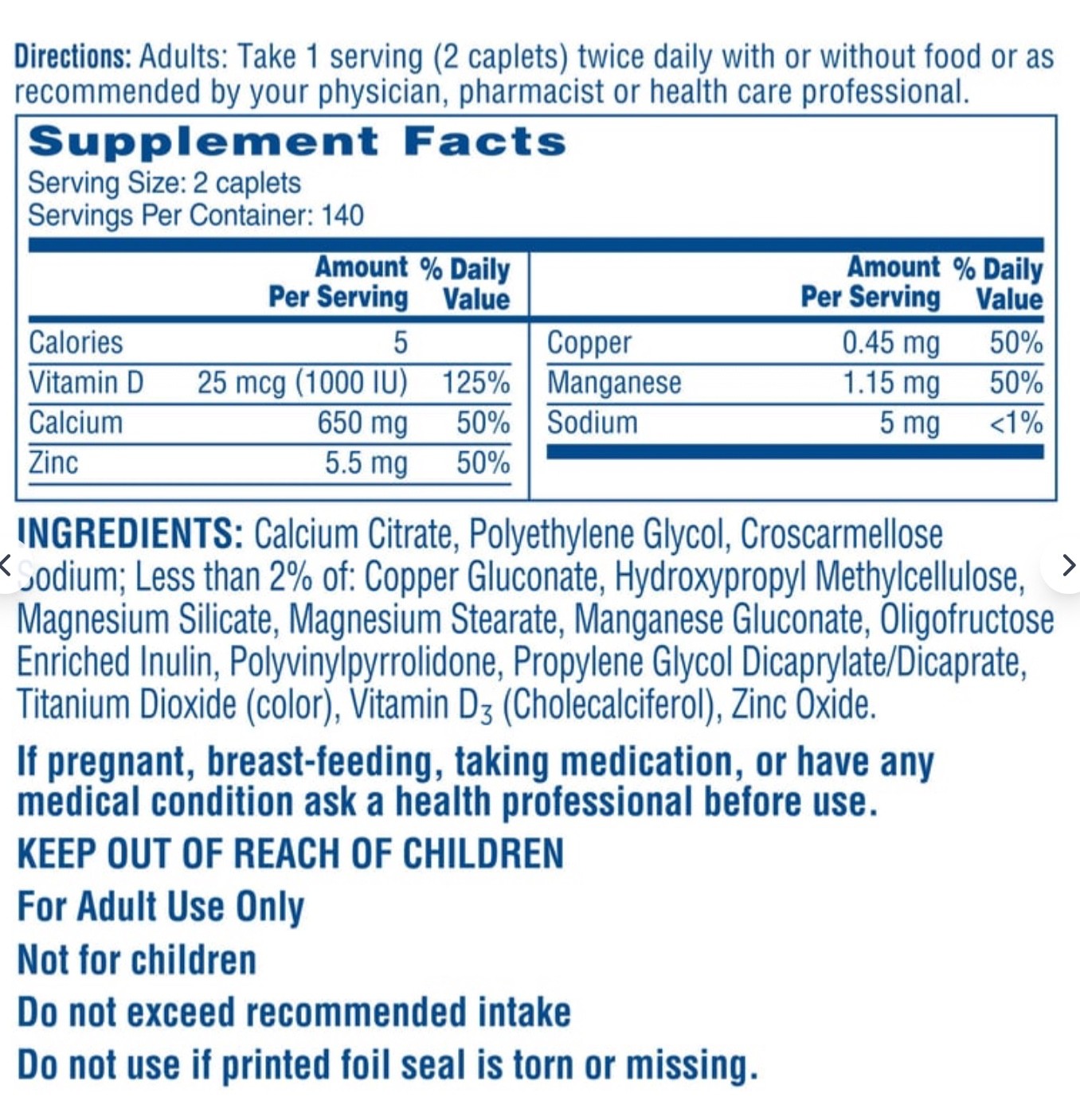 Citracal Calcium Citrate + D3 Coated Caplets 280 Ct Maximum Plus EXP-01/2028