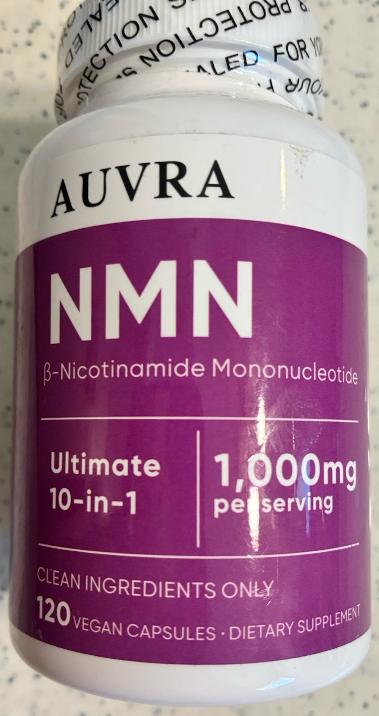 AUVRA NMN B-Nicotinamide Mononucleotide 10in1, 1000mg Serving 120 Vegan Capsules