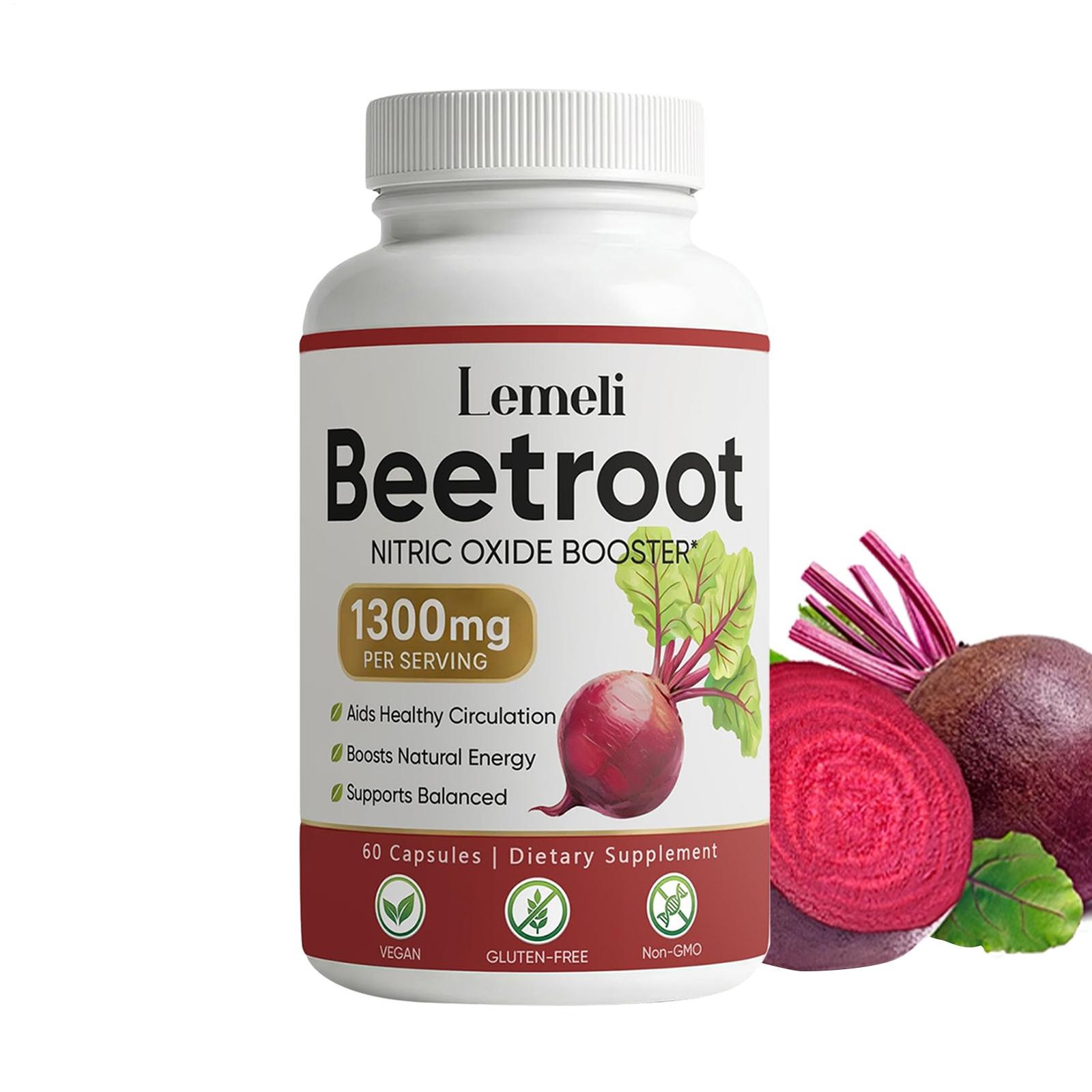 Lemeli Beetroot – 1300mg, Lemeli Beet Root Supplement 60 Capsules