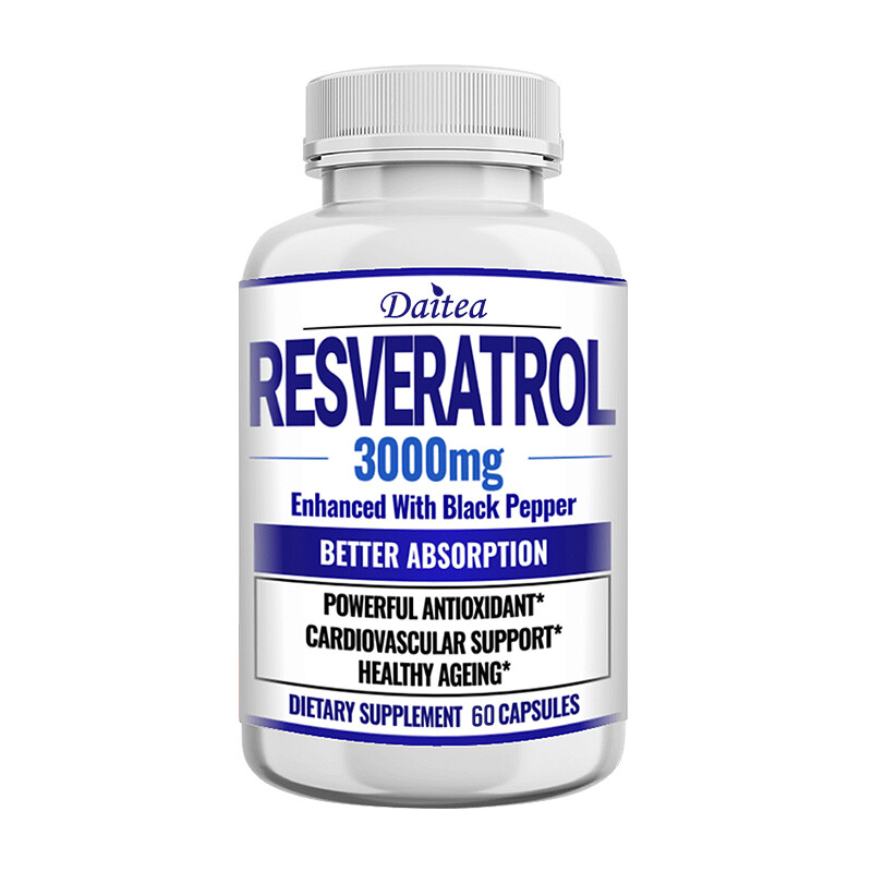 Resveratrol Capsules 3000mg Anti-Aging Antioxidants, Radiant Skin 30/60/120 Caps