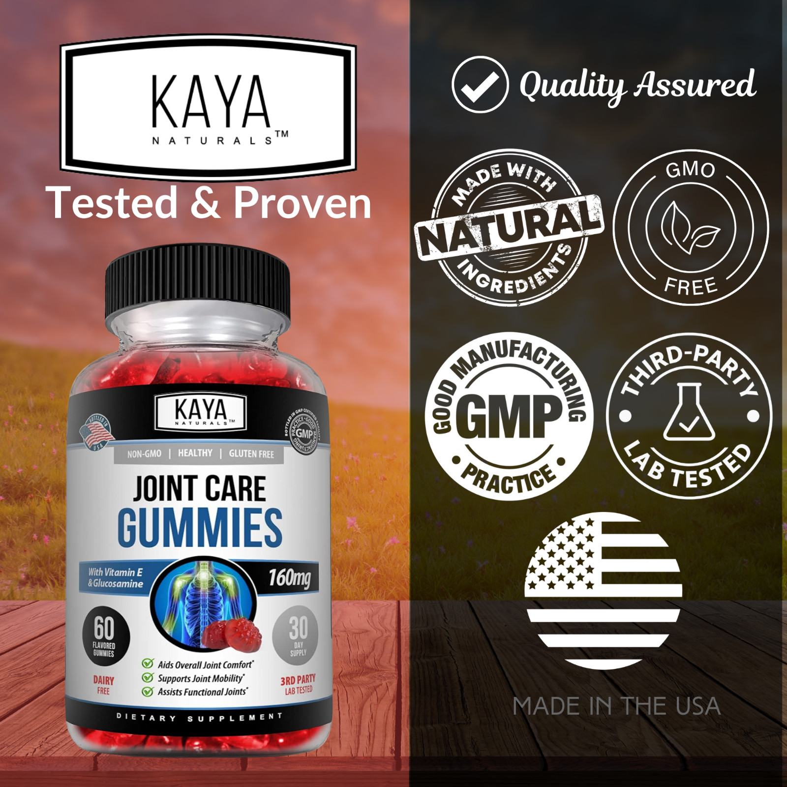 (2 Pack) Joint Care Gummies, 60 Ct Premium Pain Relief Joint Support Glucosamine