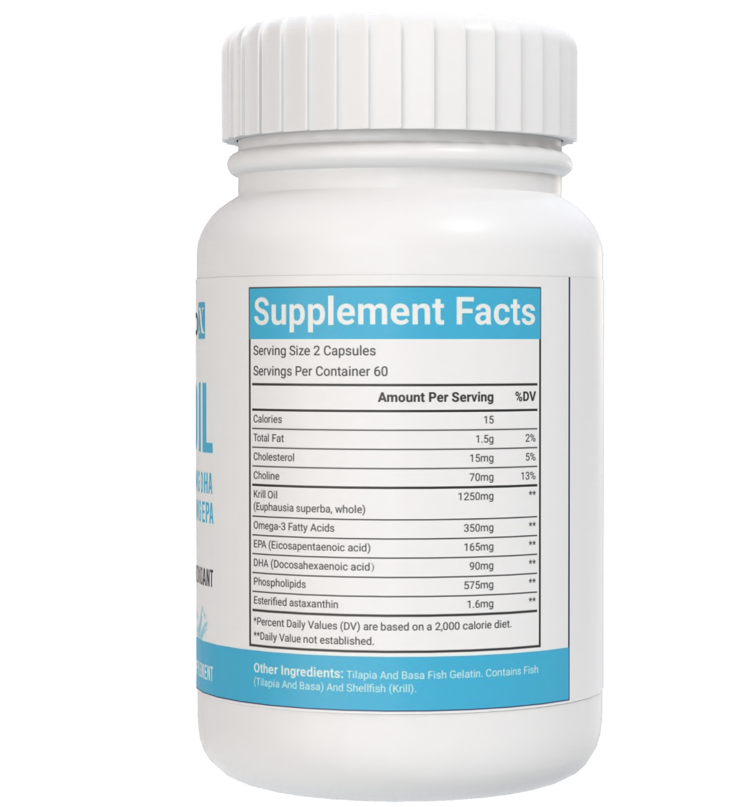 Antarctic Krill Oil 1250mg with Omega-3s EPA, DHA and Astaxanthin 120 Capules