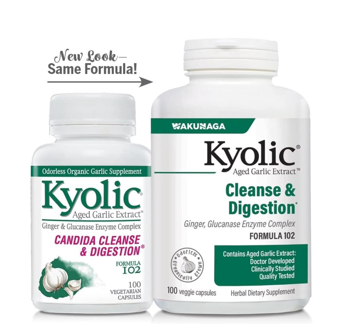 Kyolic Candida Cleanse & Digestion Formula 102 (200 vegetarian capsules)