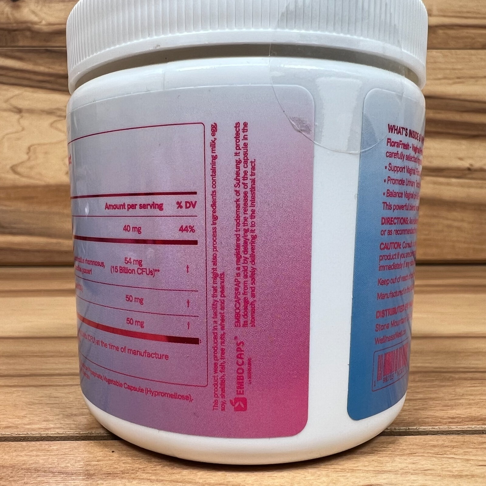 Wellness Nest Flora Fresh Vaginal Probiotics 15 Billion CFUs 60 Capsules 02/2026