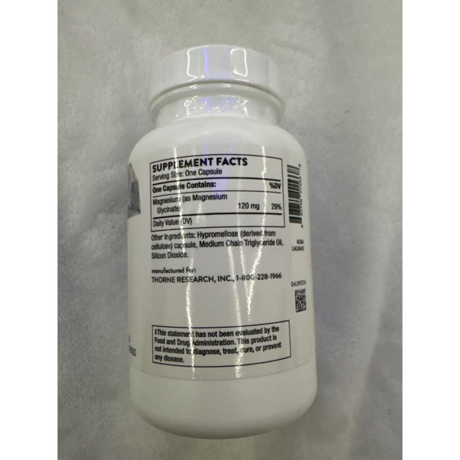 Thorne Magnesium Glycinate 120mg 90 Capsules Sleep Muscle Support EXP 07/2028