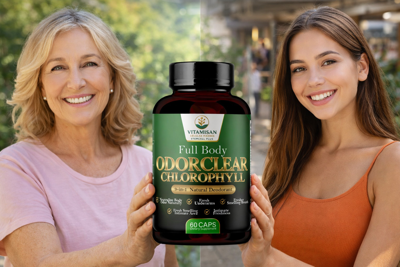 Chlorophyll Capsules Natural Internal Deodorant Body Odor Cleanse 2 Pack 60 Caps
