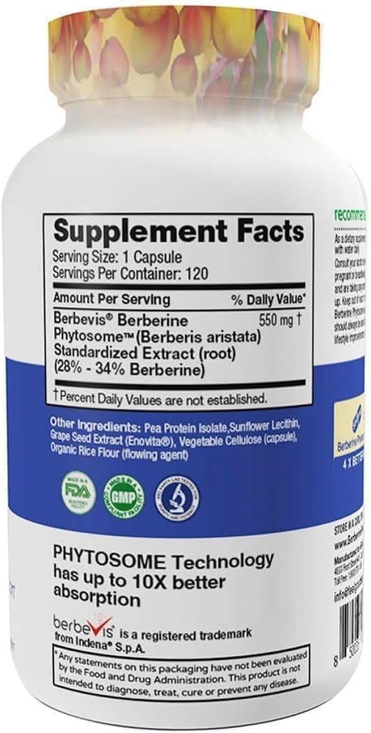Feel Good Berberine Phytosome High Absorption [120 Vegan Capsules] [Exp: 12/28]